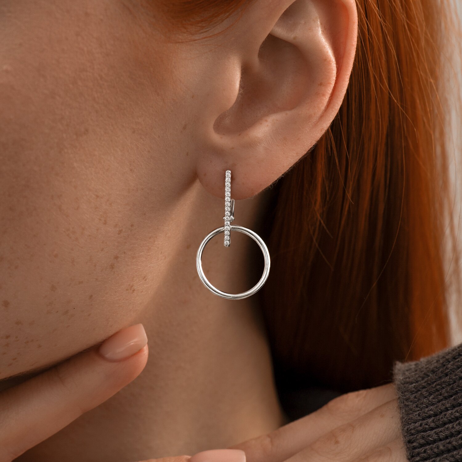 Sokolov silver earrings with zirconia