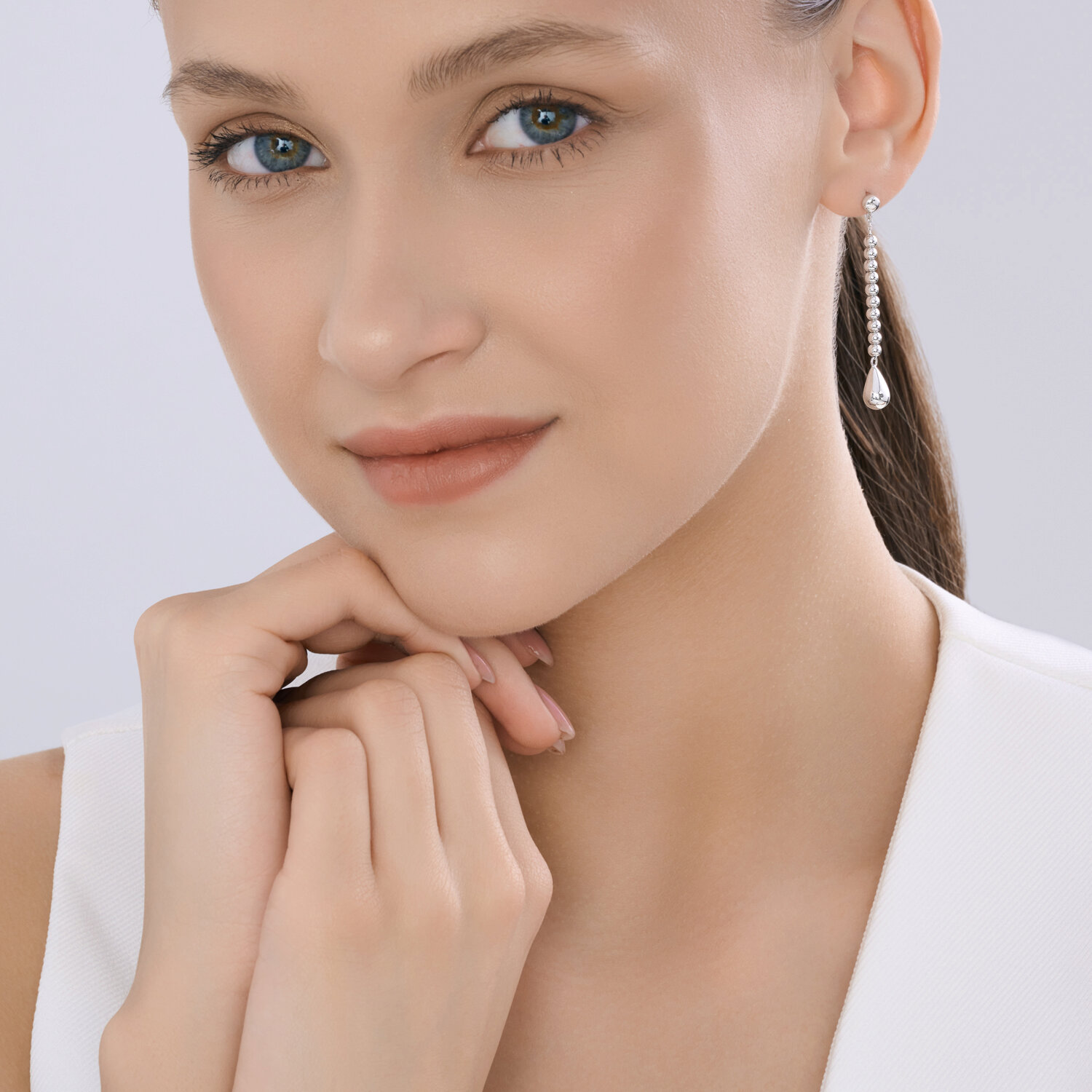 Sokolov silver earrings with zirconia - image 4
