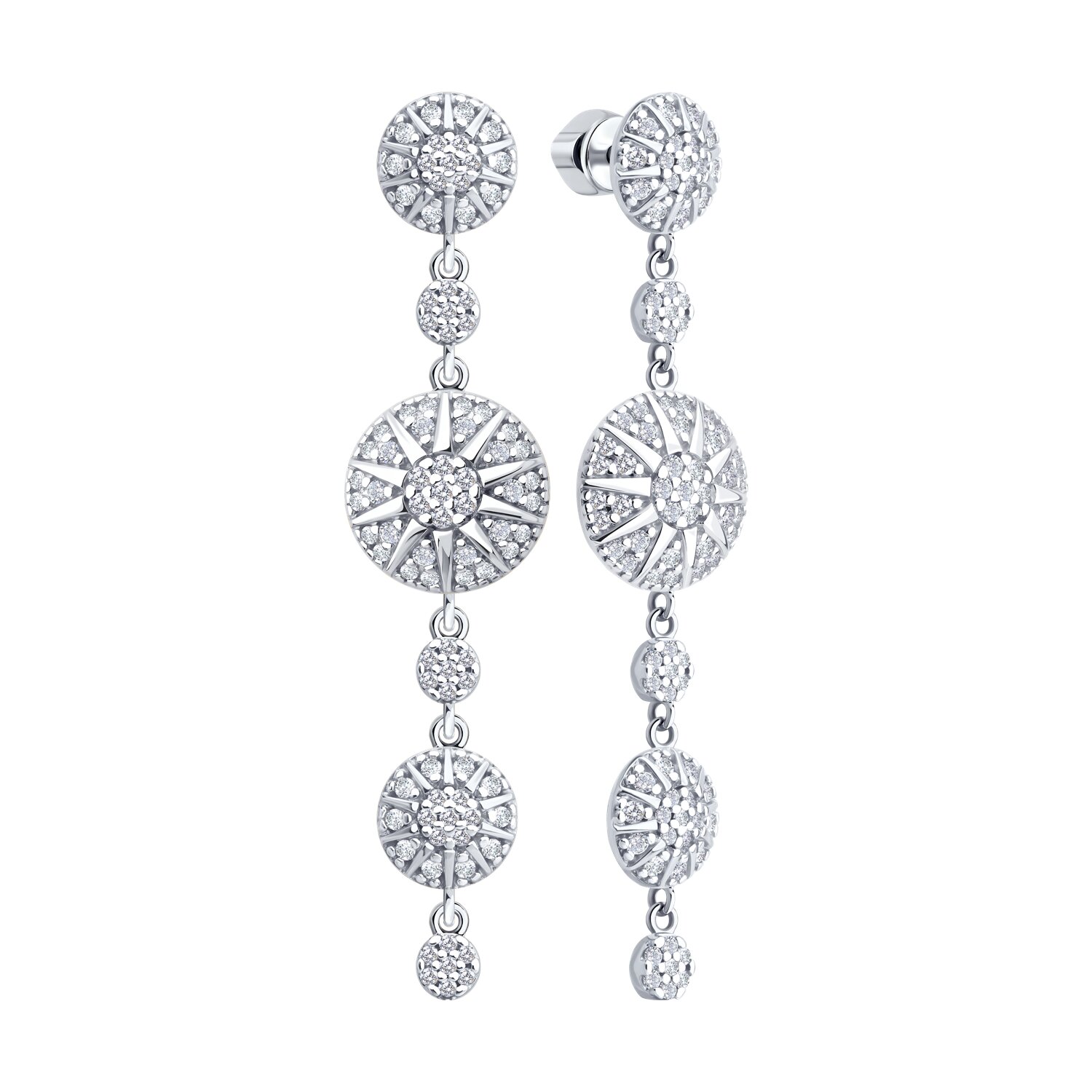 Серьги Sokolov из серебра с фианитами - image 2