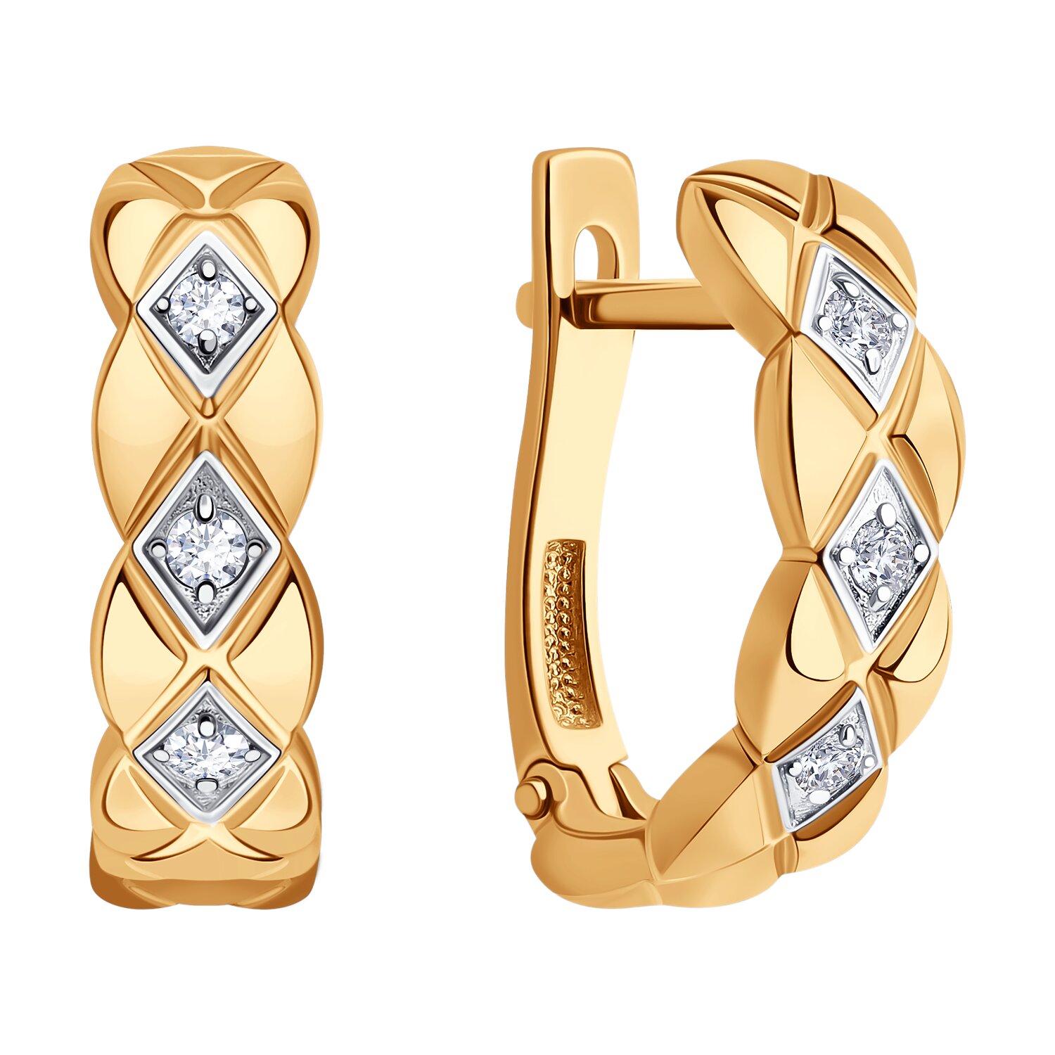 Серьги Sokolov из золота с фианитами