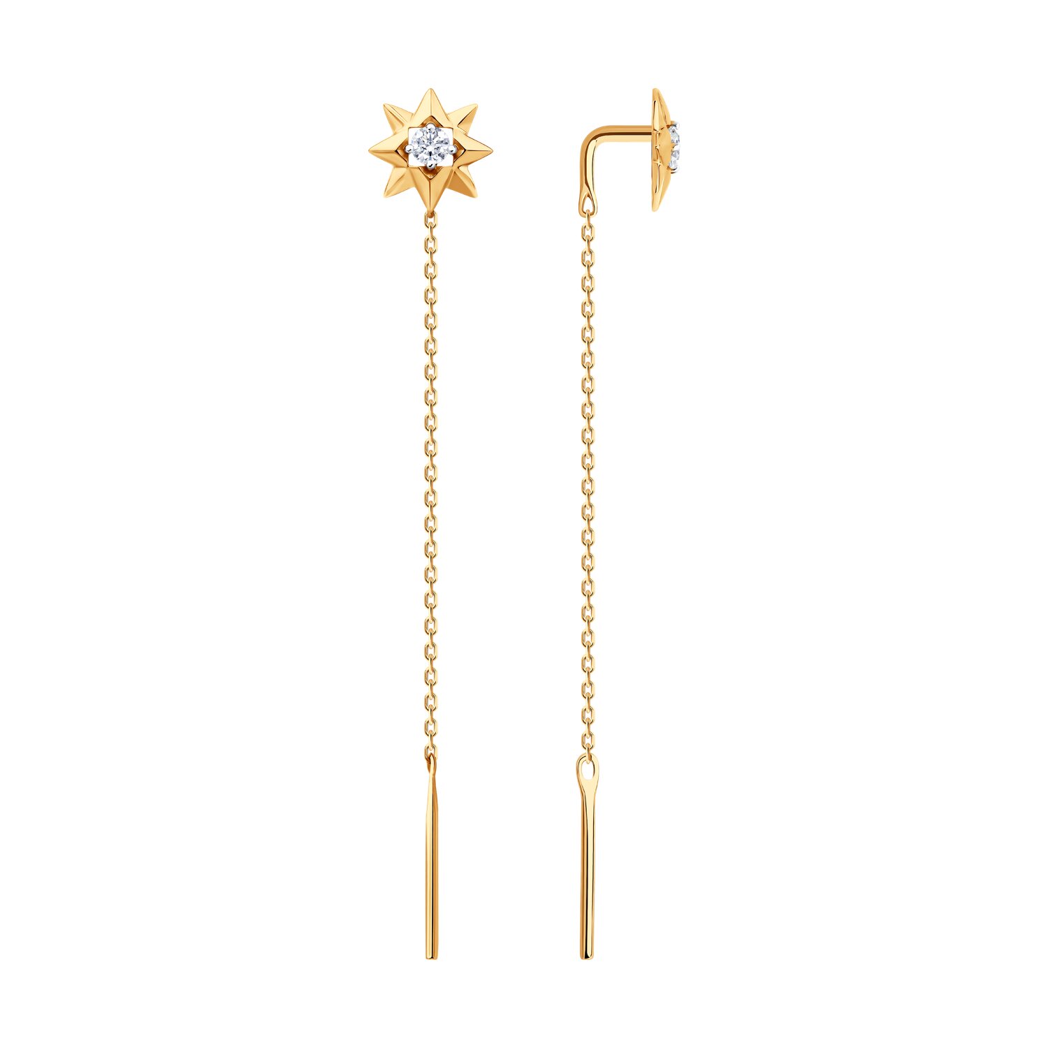 Серьги Sokolov из золота с фианитами