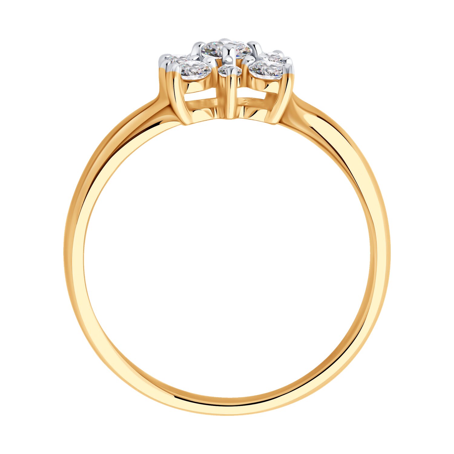 Кольцо Sokolov из золота с фианитами - image 3