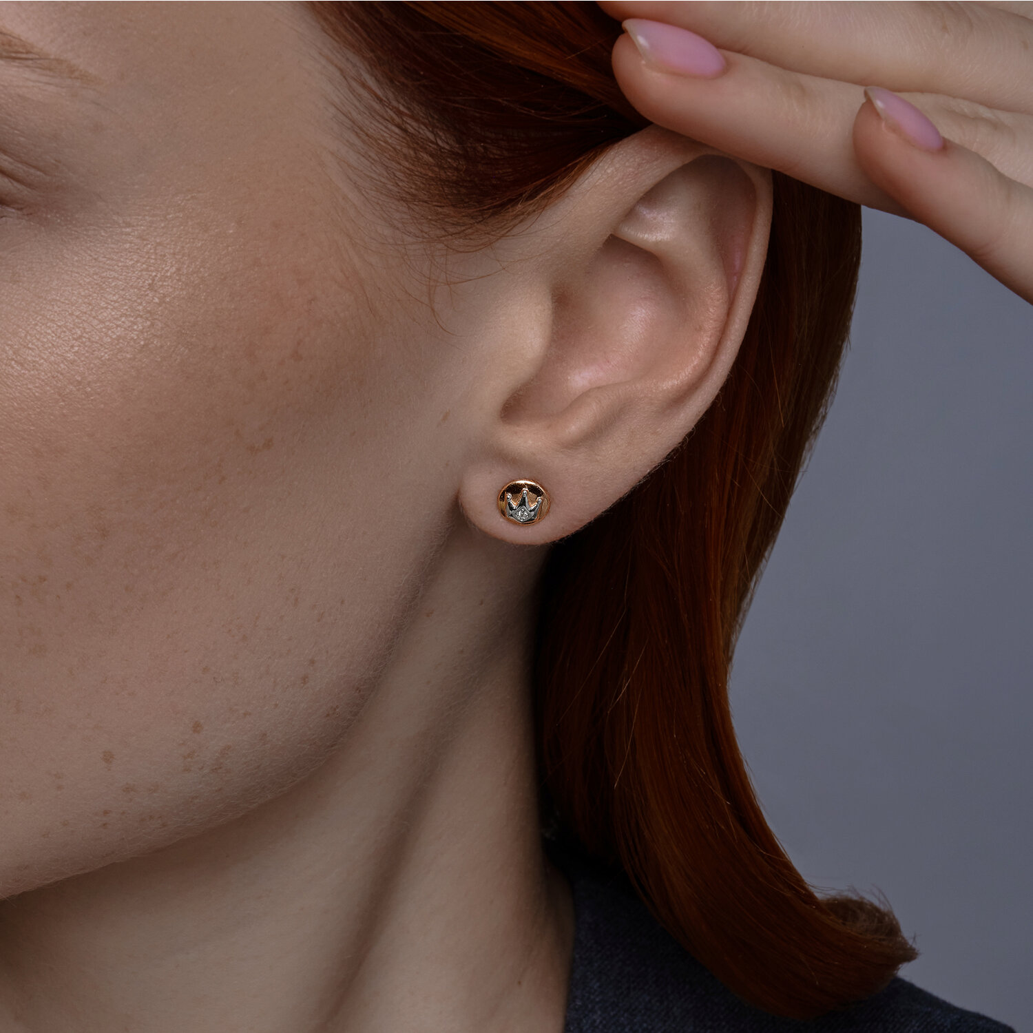 Cercei Sokolov din aur cu zirconii - image 3