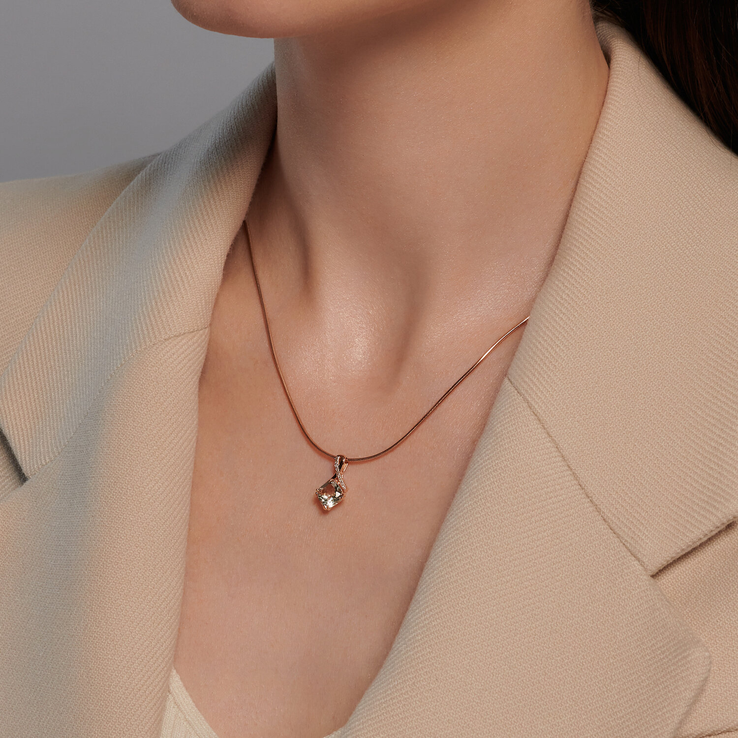 Подвеска Sokolov из золота с бриллиантами и празиолитом - image 3