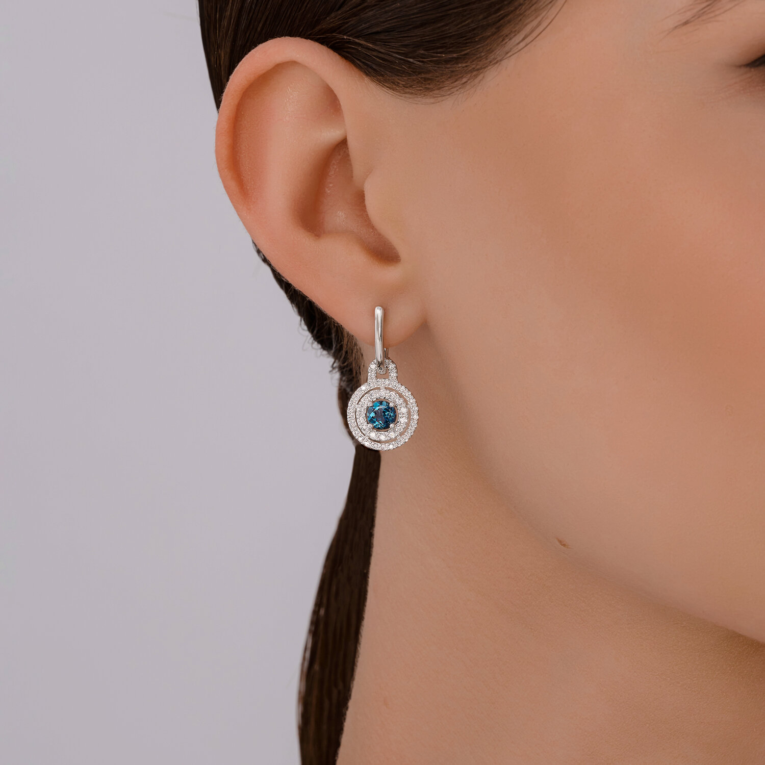 Серьги Sokolov из белого золота с топазами и фианитами - image 3