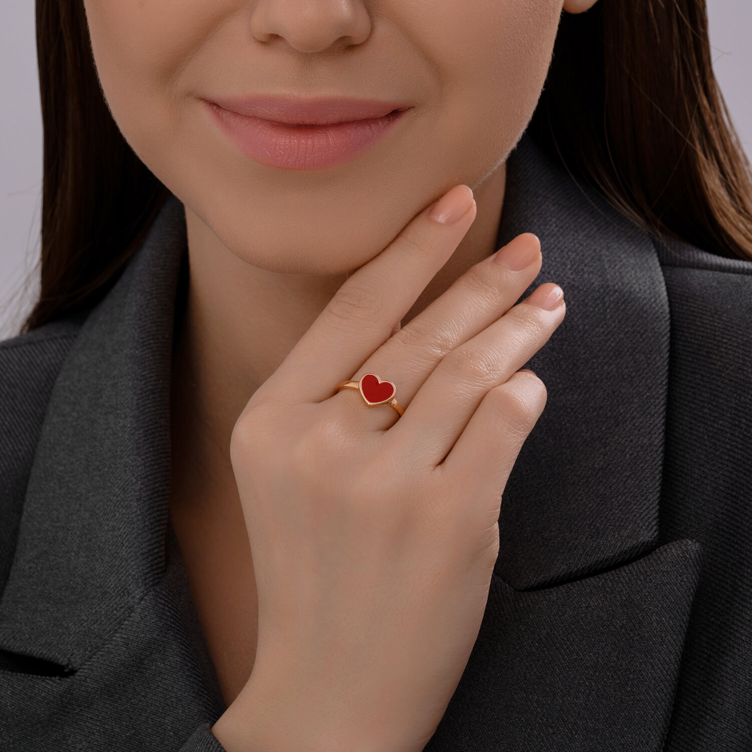 Inel Sokolov din argint placat cu aur cu emal - image 4