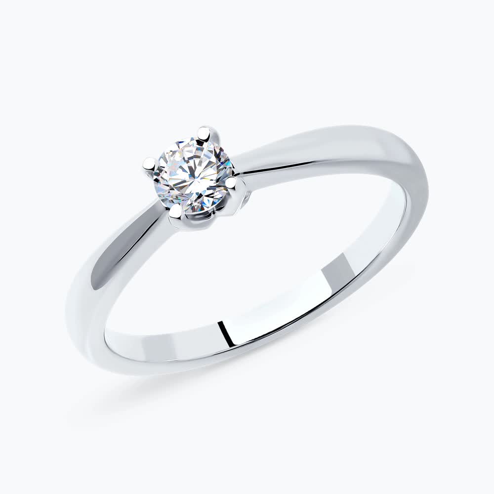 Sokolov white gold ring with diamonds - image 6