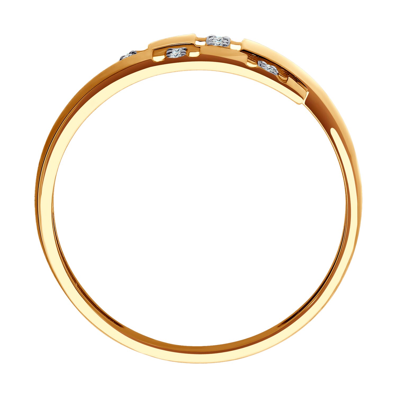 Inel Sokolov din aur cu zirconii - image 2