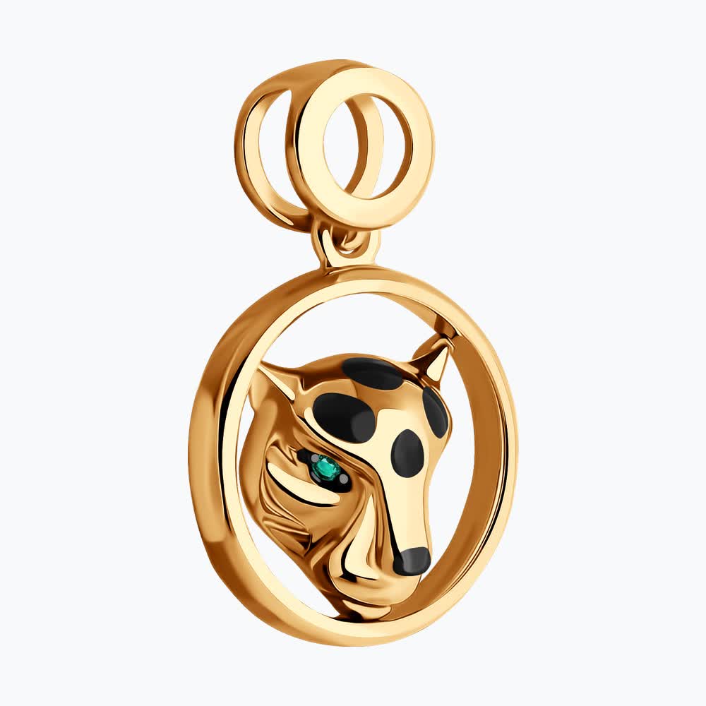 Sokolov gold pendant with emerald - image 2