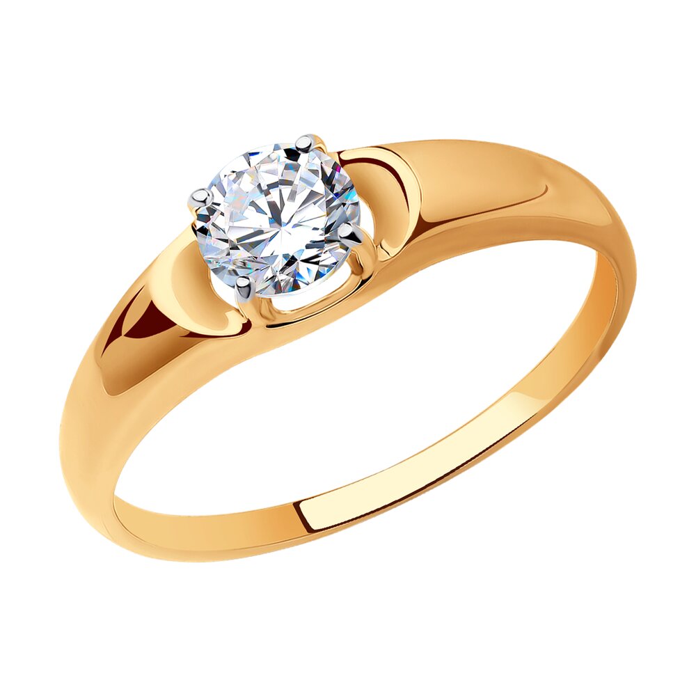 Кольцо Sokolov из красного золота с цирконием