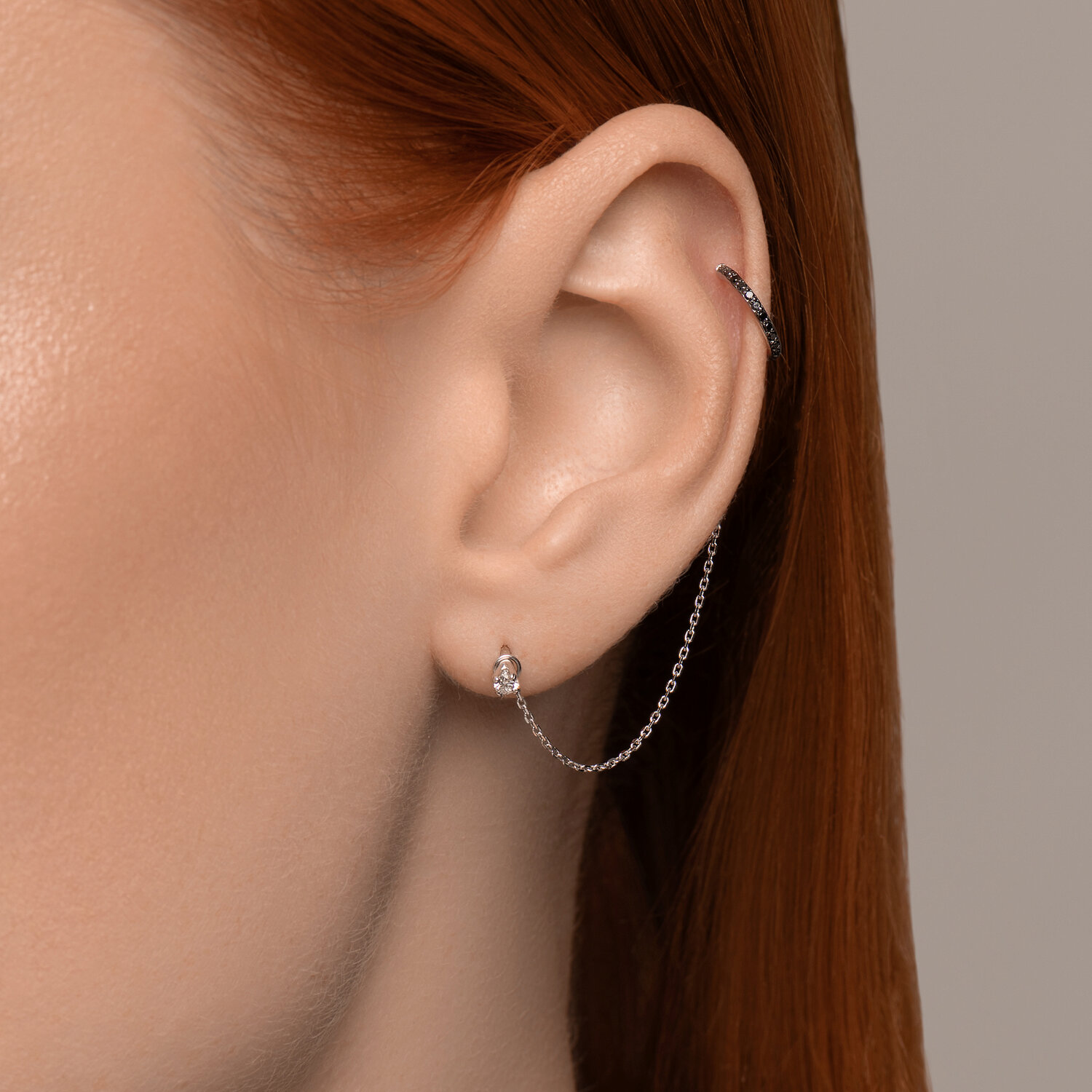 Серьга Sokolov из белого золота с бриллиантами - image 2