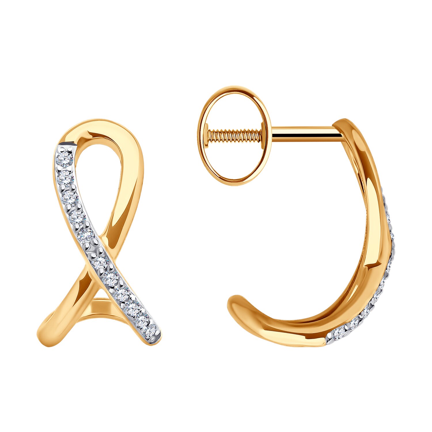 Серьги Sokolov из золота с фианитами