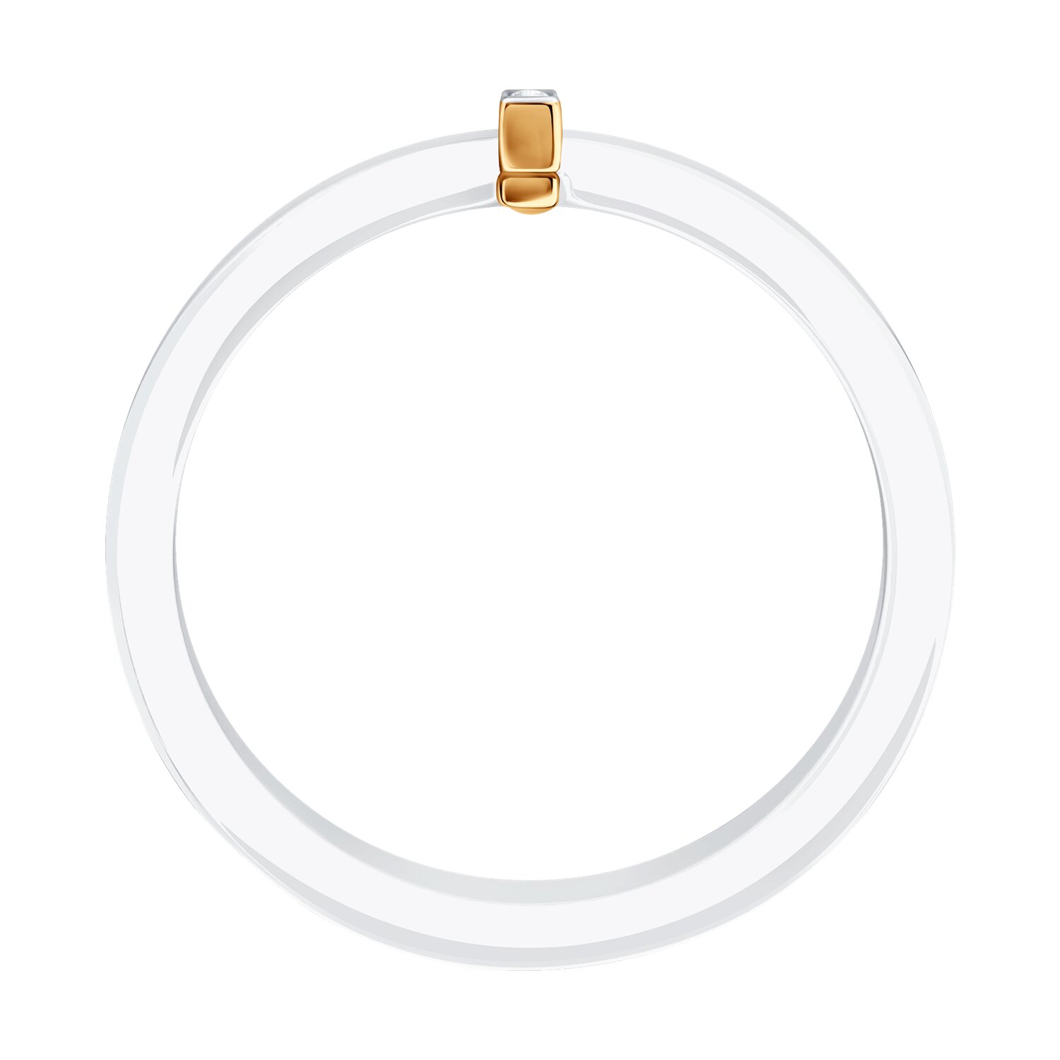Inel Sokolov din ceramica alba si diamante - image 2