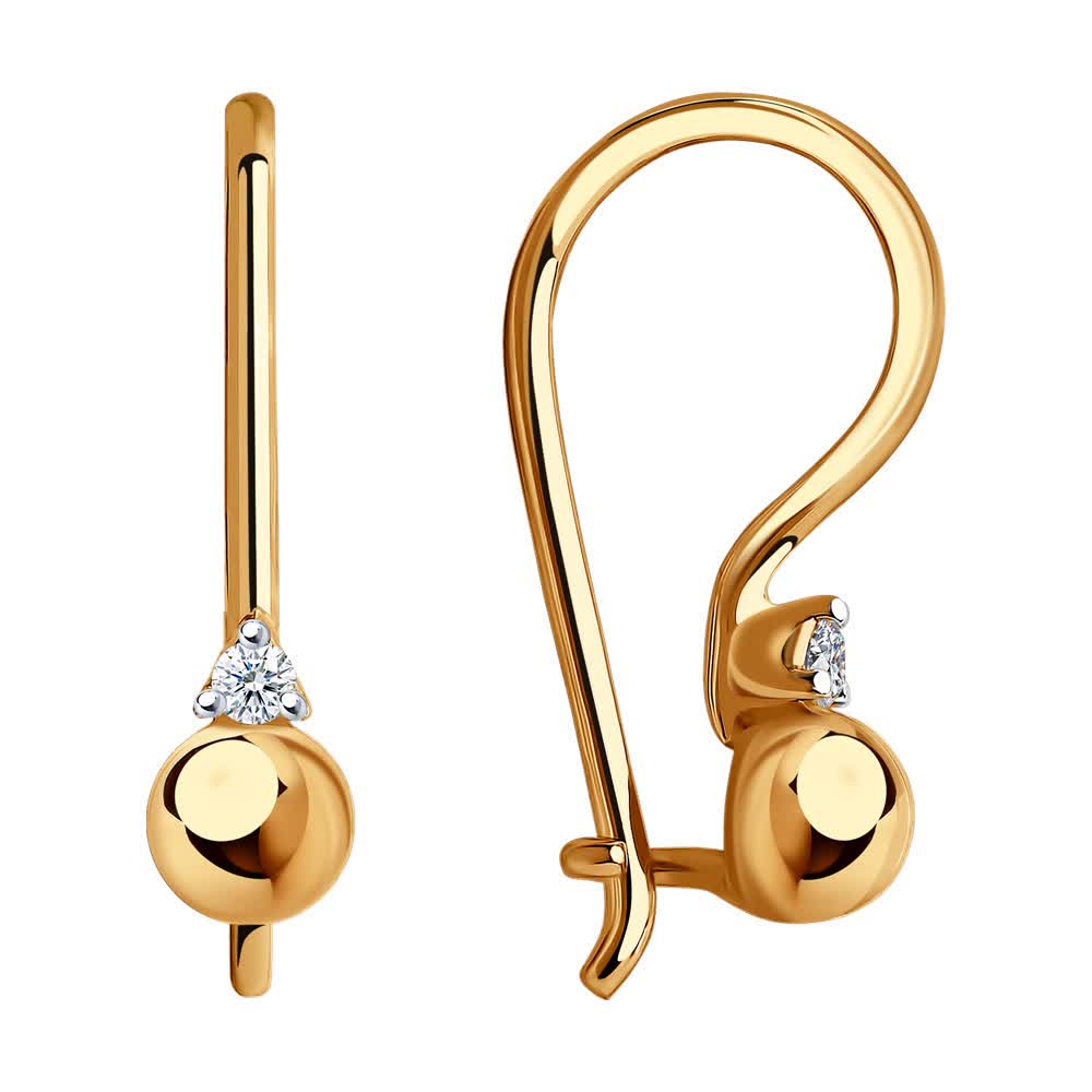 Серьги Sokolov из золота с фианитами