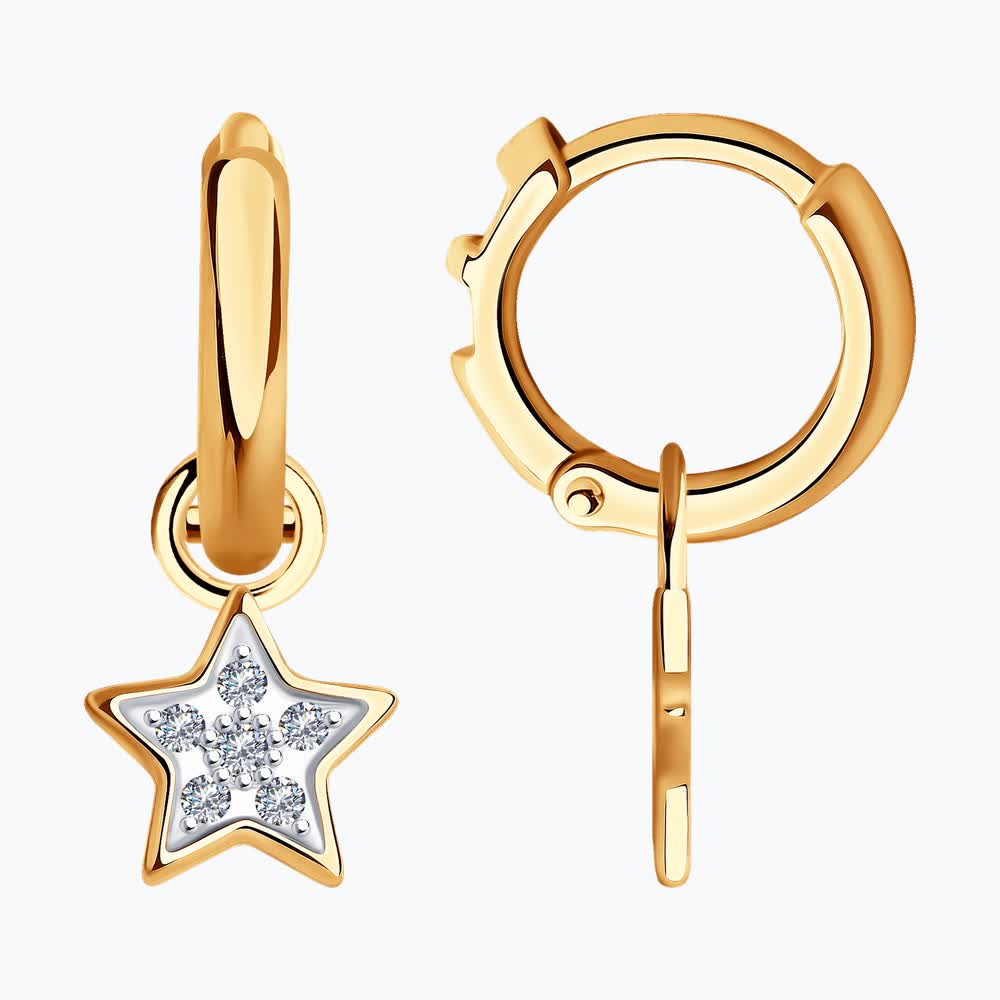 Cercei Sokolov din aur cu diamante