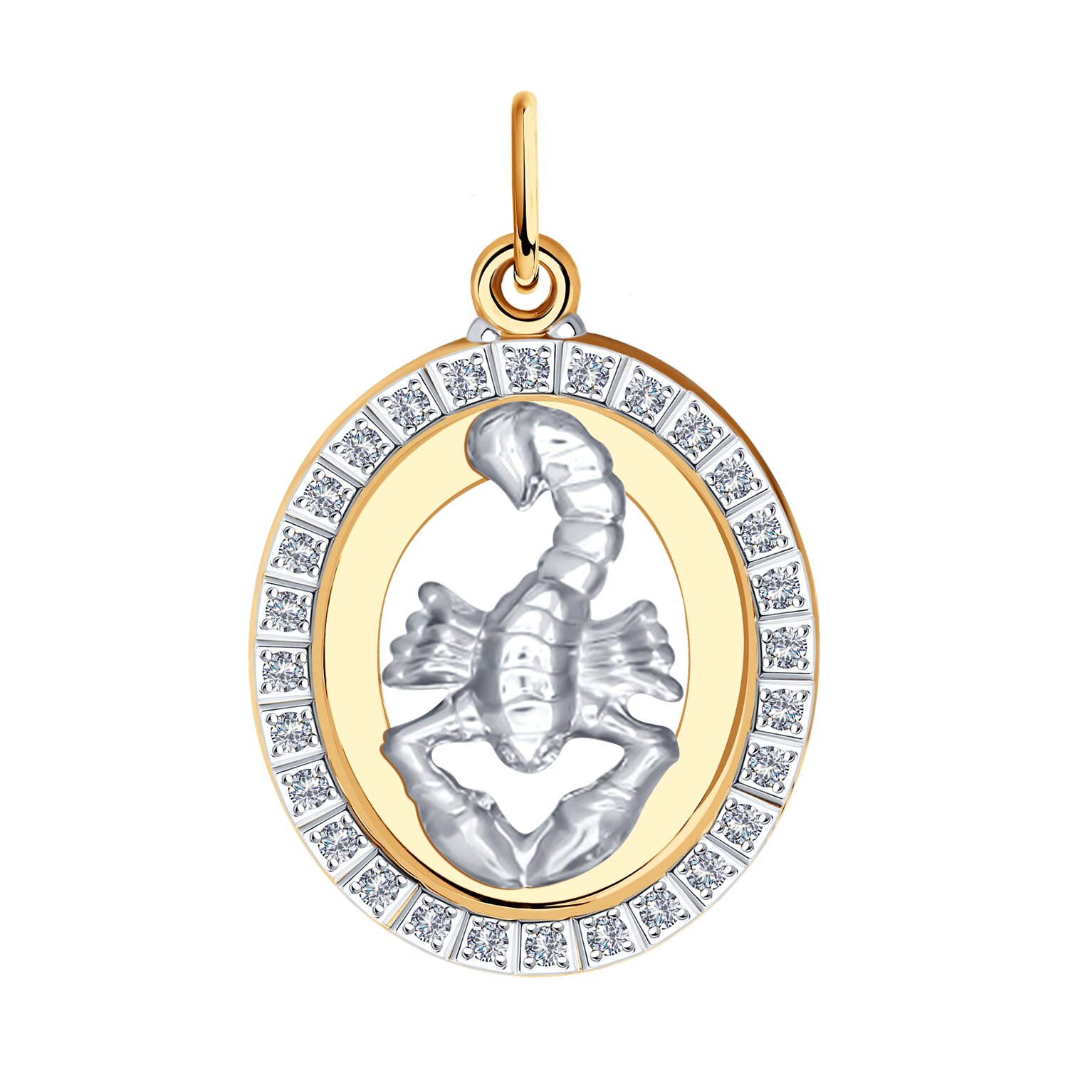 Подвеска Sokolov знак зодиака из комбинированного золота с фианитами