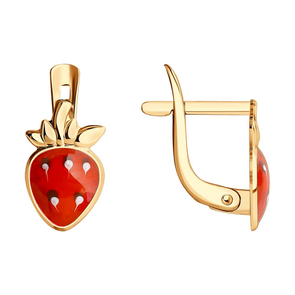 Серьги Sokolov из золота с эмалью - image 1