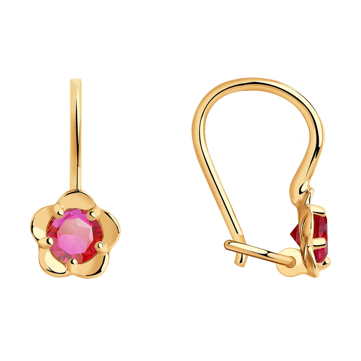 Серьги Sokolov из золота с корундами