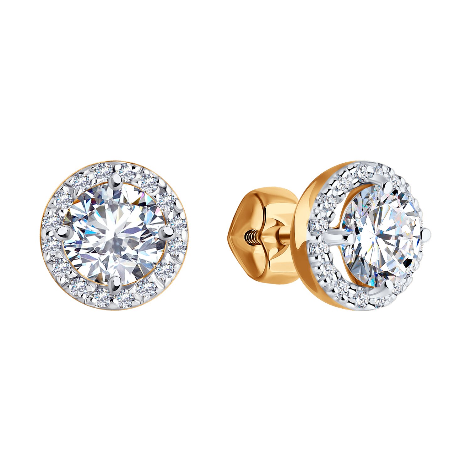 Серьги Sokolov из золота с фианитами