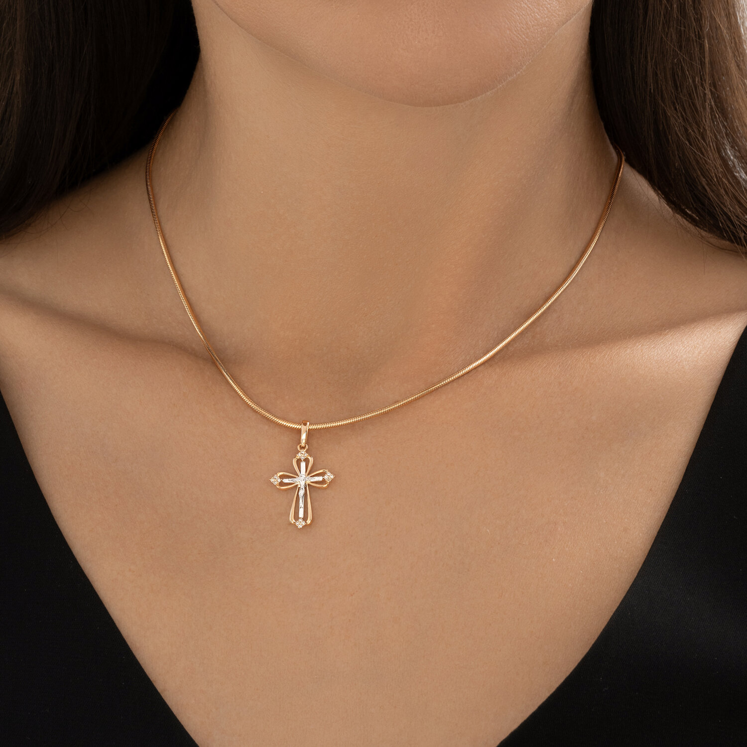 Крест Sokolov из золота в сочетании с бриллиантами - image 3