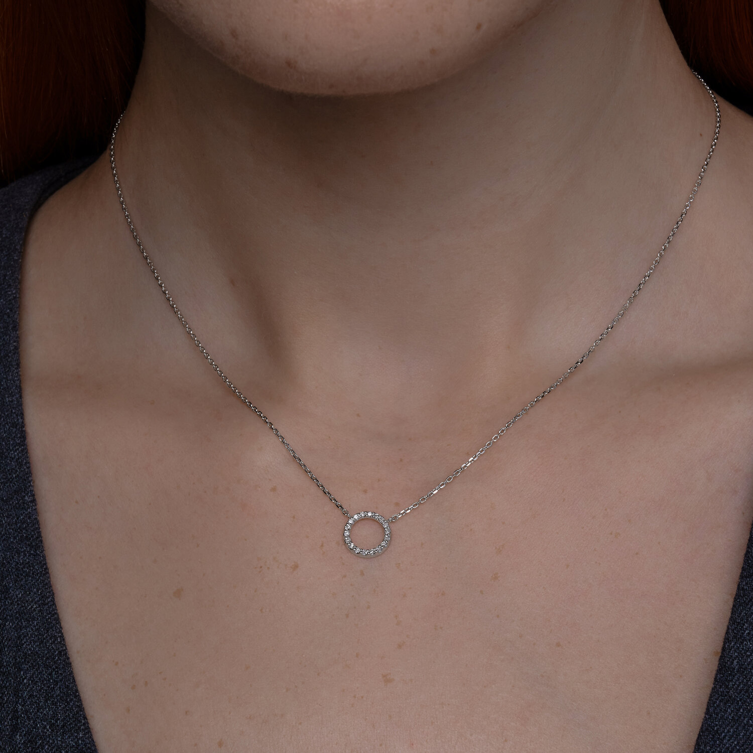 Sokolov white gold necklace with diamonds - image 3