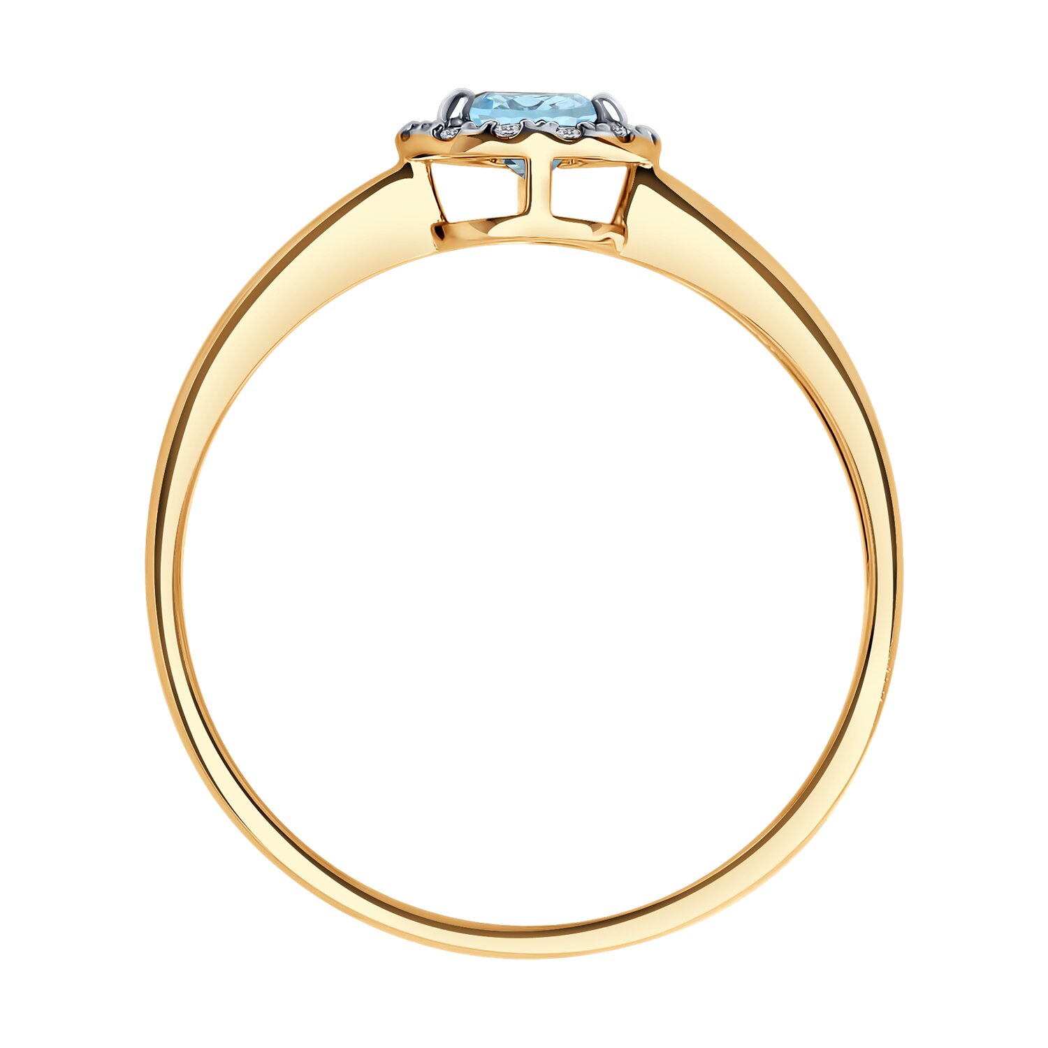 Inel Sokolov din aur cu topaz și zirconiu - image 3