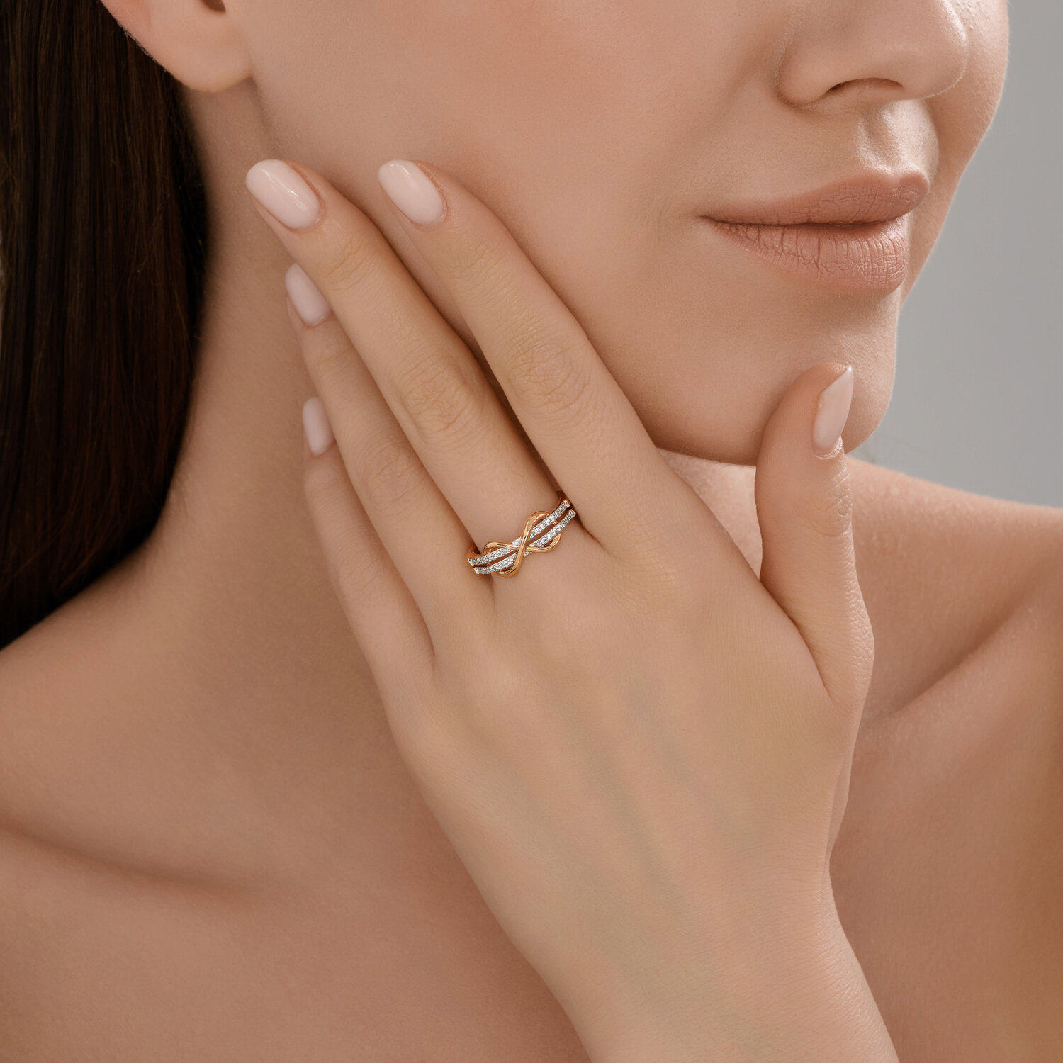 Кольцо Sokolov из золота с фианитами - image 3