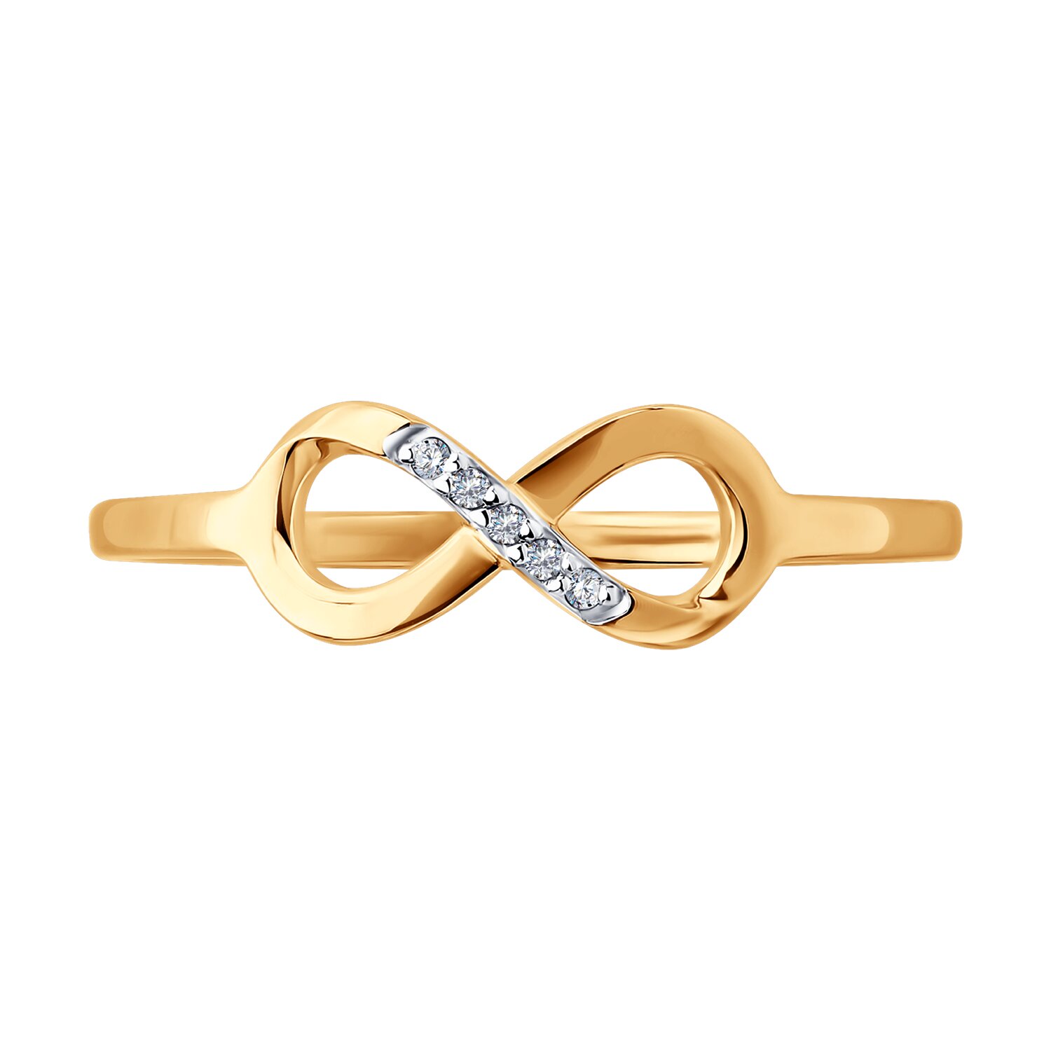 Кольцо Sokolov из золота с фианитами - image 2