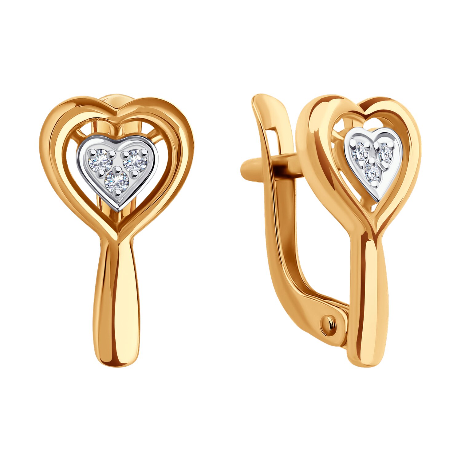 Серьги Sokolov из золота с фианитами - image 2