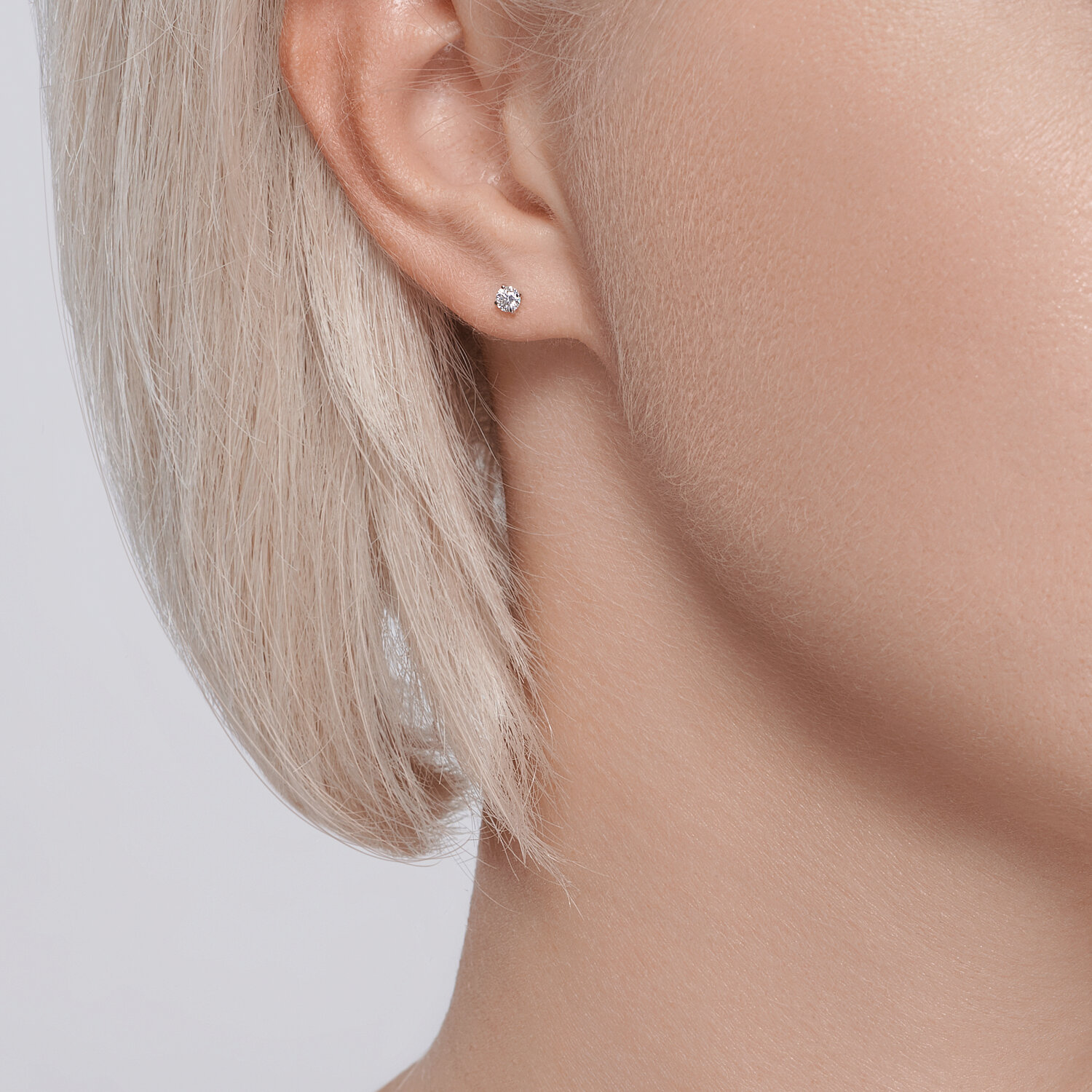 Cercei Sokolov din aur alb cu diamante - image 3