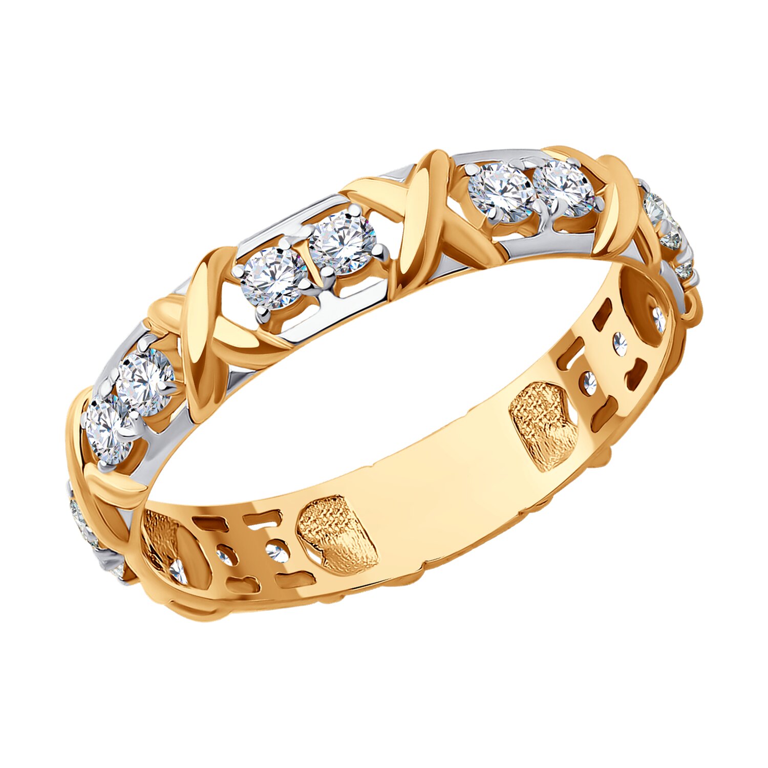 Кольцо Sokolov из золота с фианитами