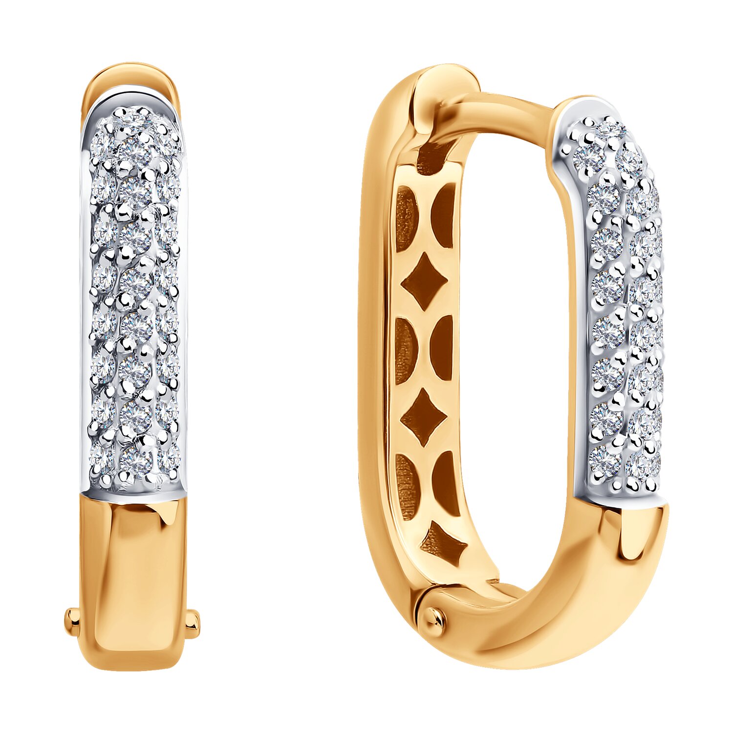 Sokolov gold earrings with diamonds - image 2