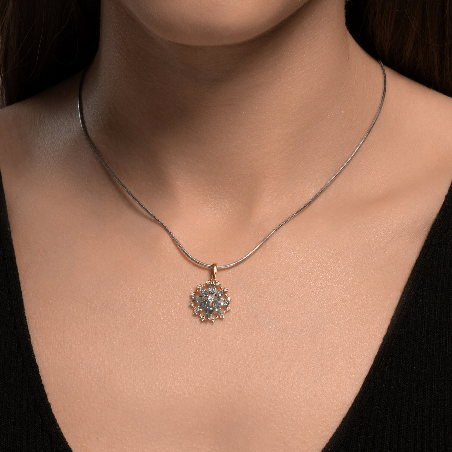 Подвеска Sokolov из золота с топазами и фианитами - image 3