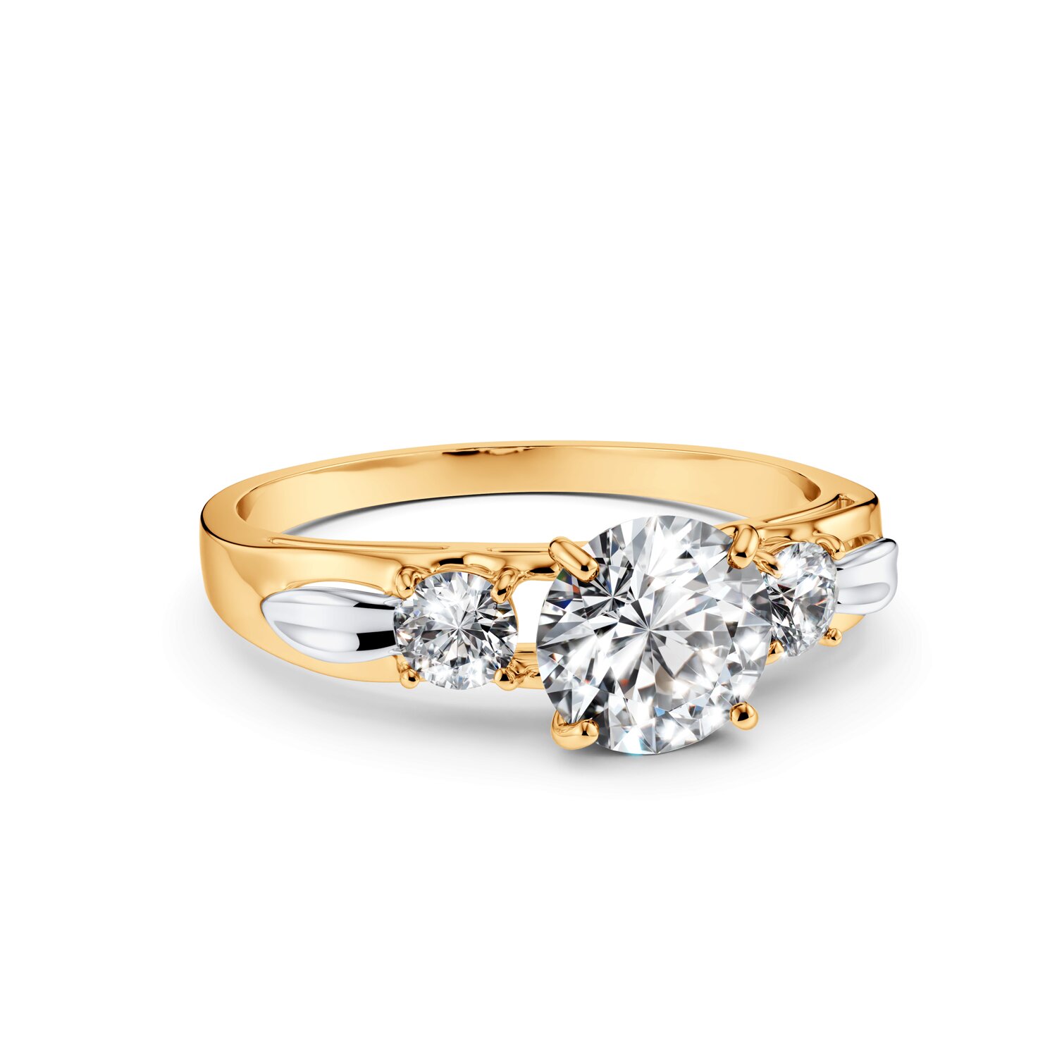 Inel Sokolov din aur cu zirconii - image 2