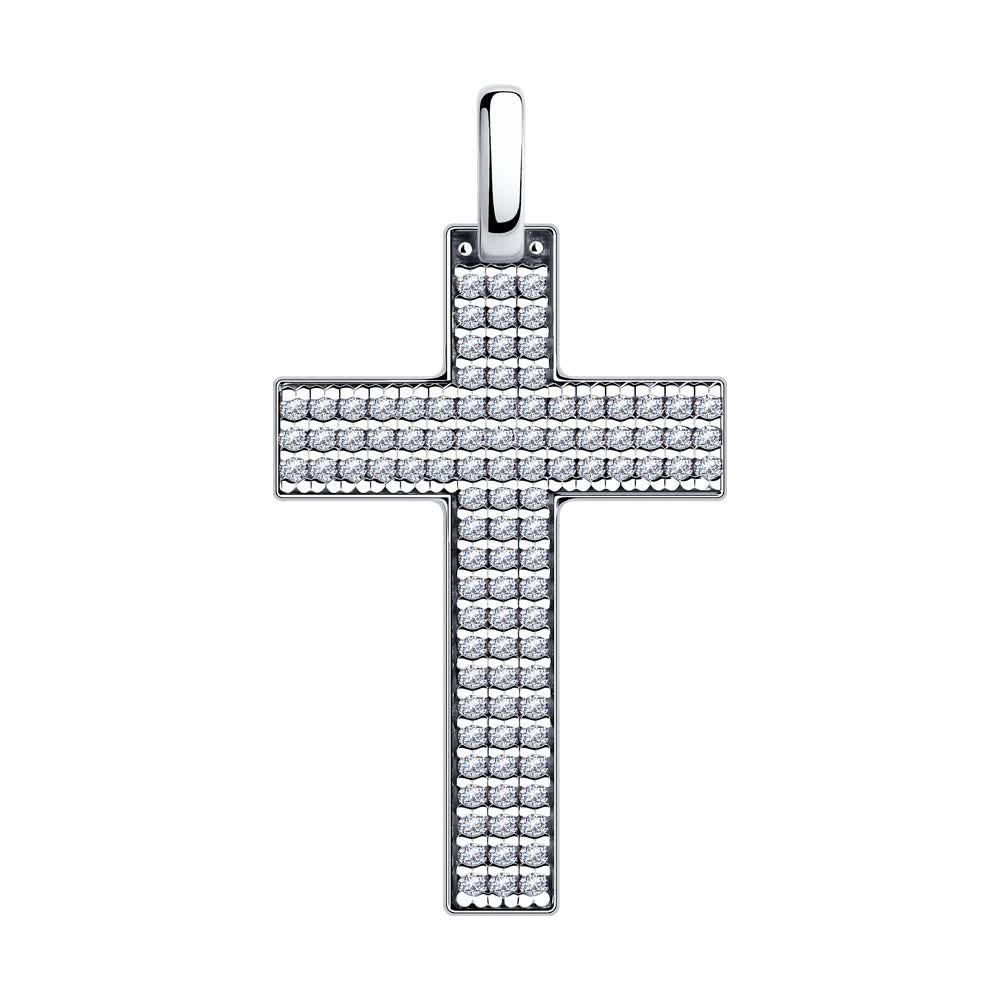 Cruce Sokolov din argint cu zirconii - image 2