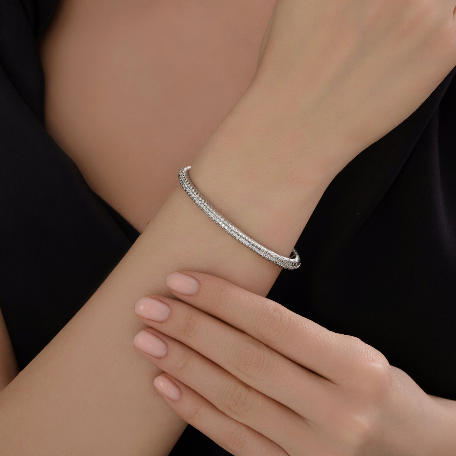 Brățară Sokolov din argint cu zirconii - image 4