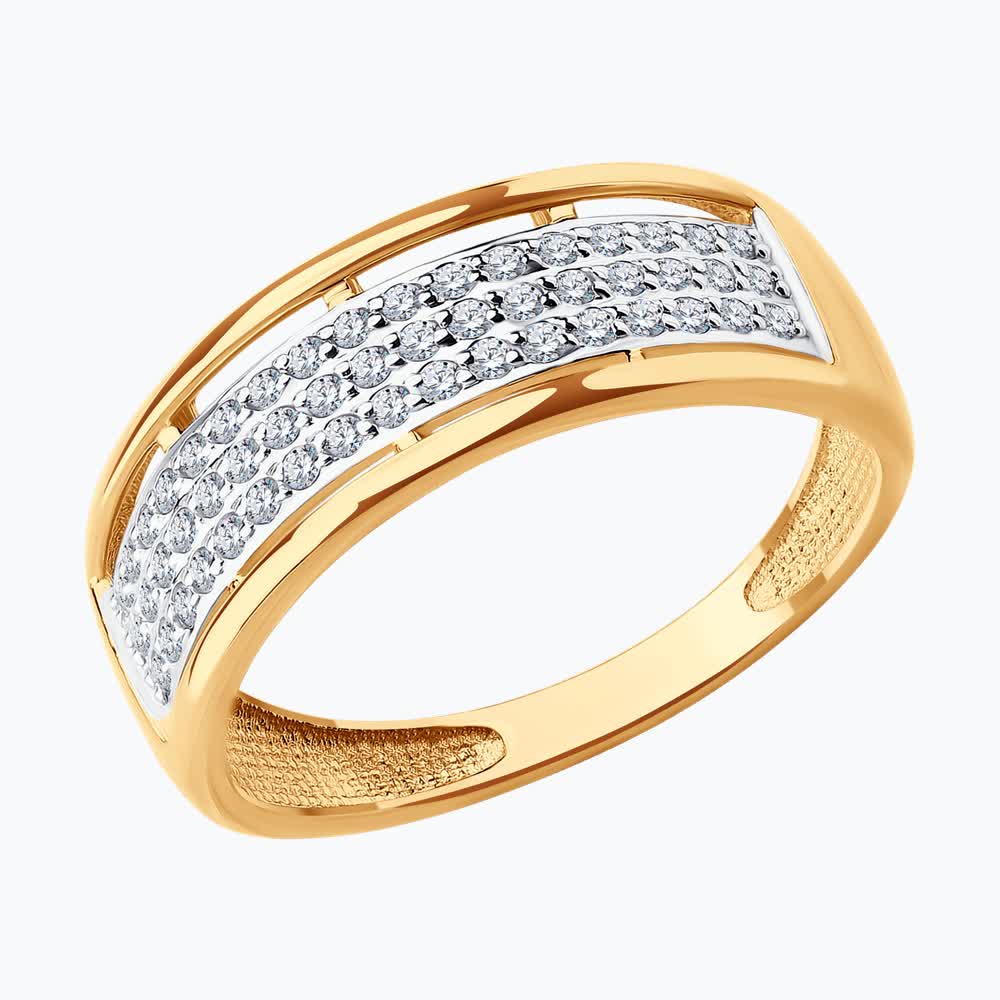 Кольцо Sokolov из золота с фианитами