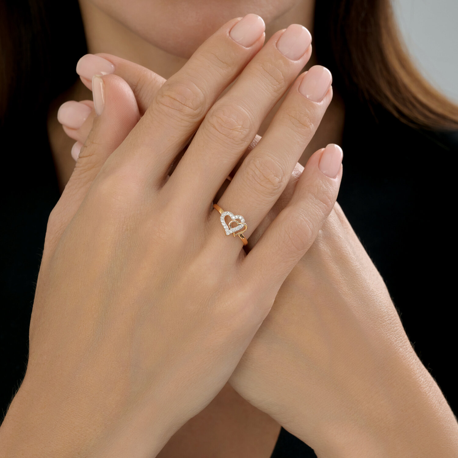 Inel Sokolov din aur cu zirconii - image 3