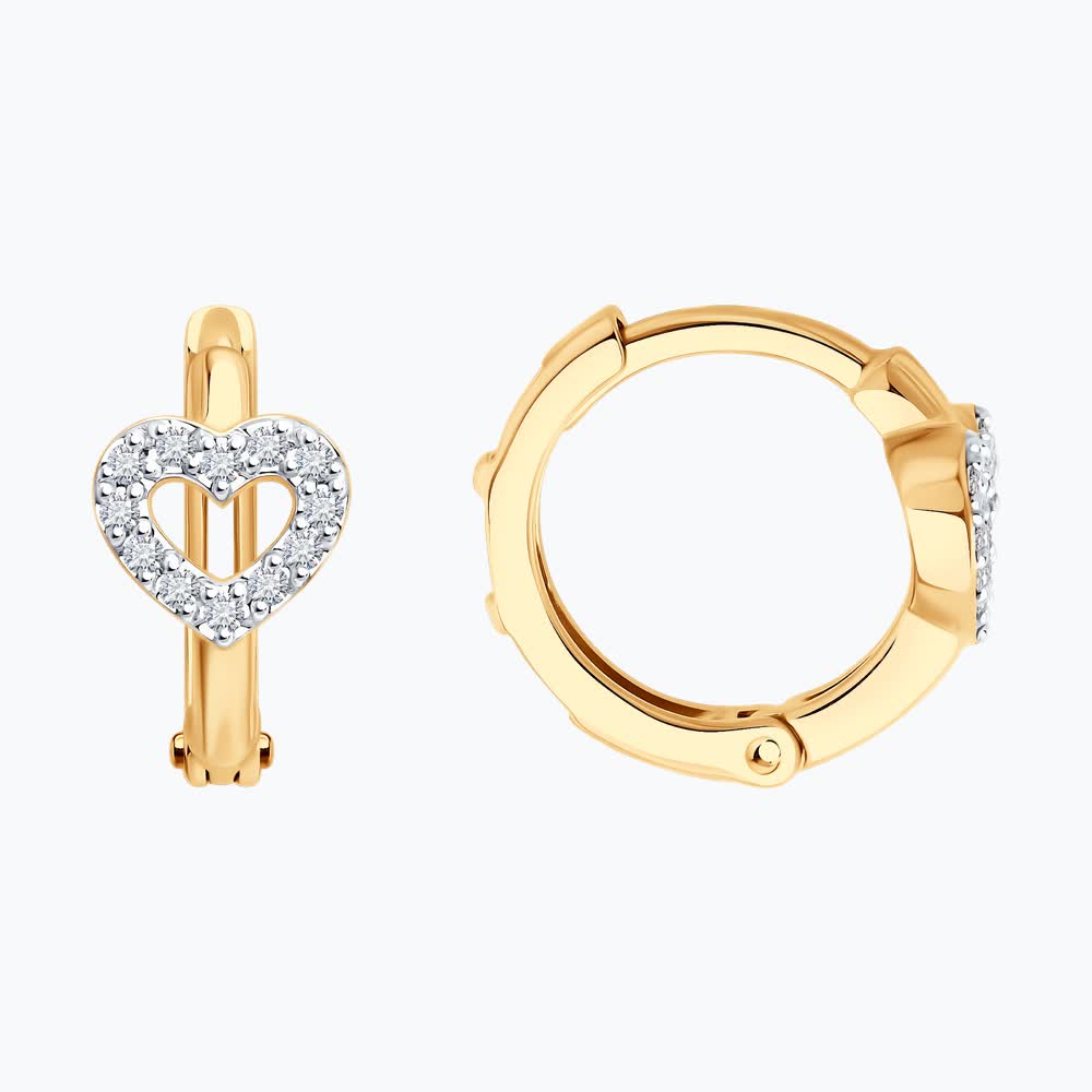 Cercei Sokolov din aur cu diamante