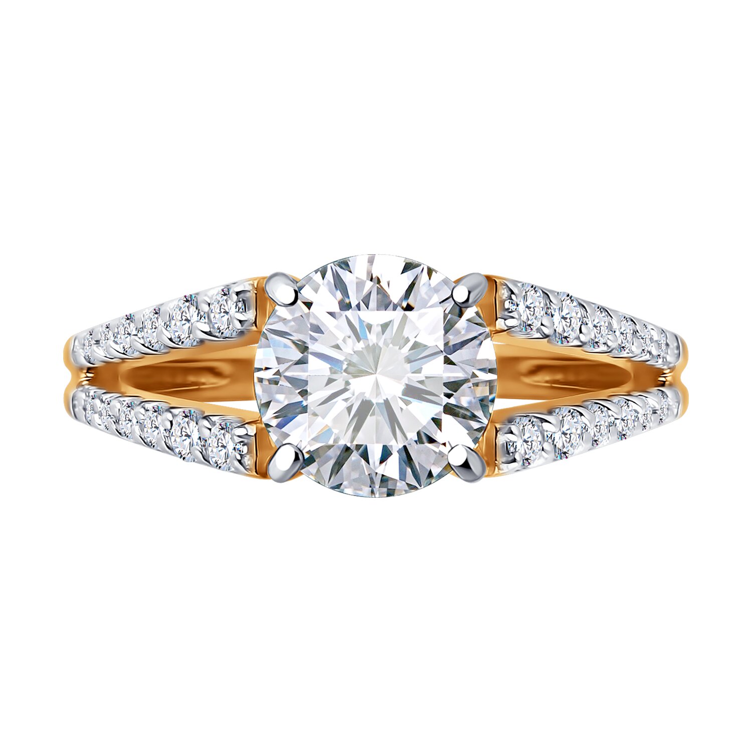 Inel Sokolov din aur cu zirconii - image 2