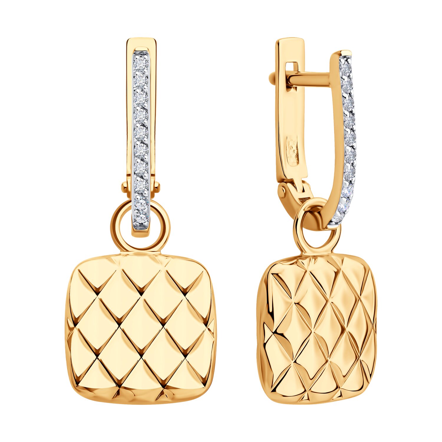 Cercei Sokolov din aur cu zirconii - image 2