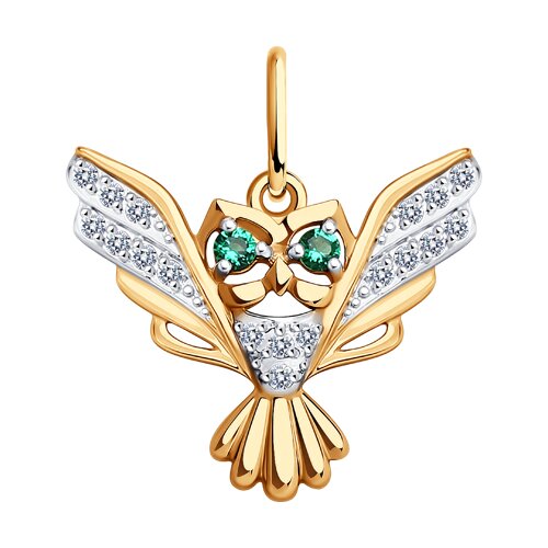 Pandantiv Sokolov din aur cu zirconii