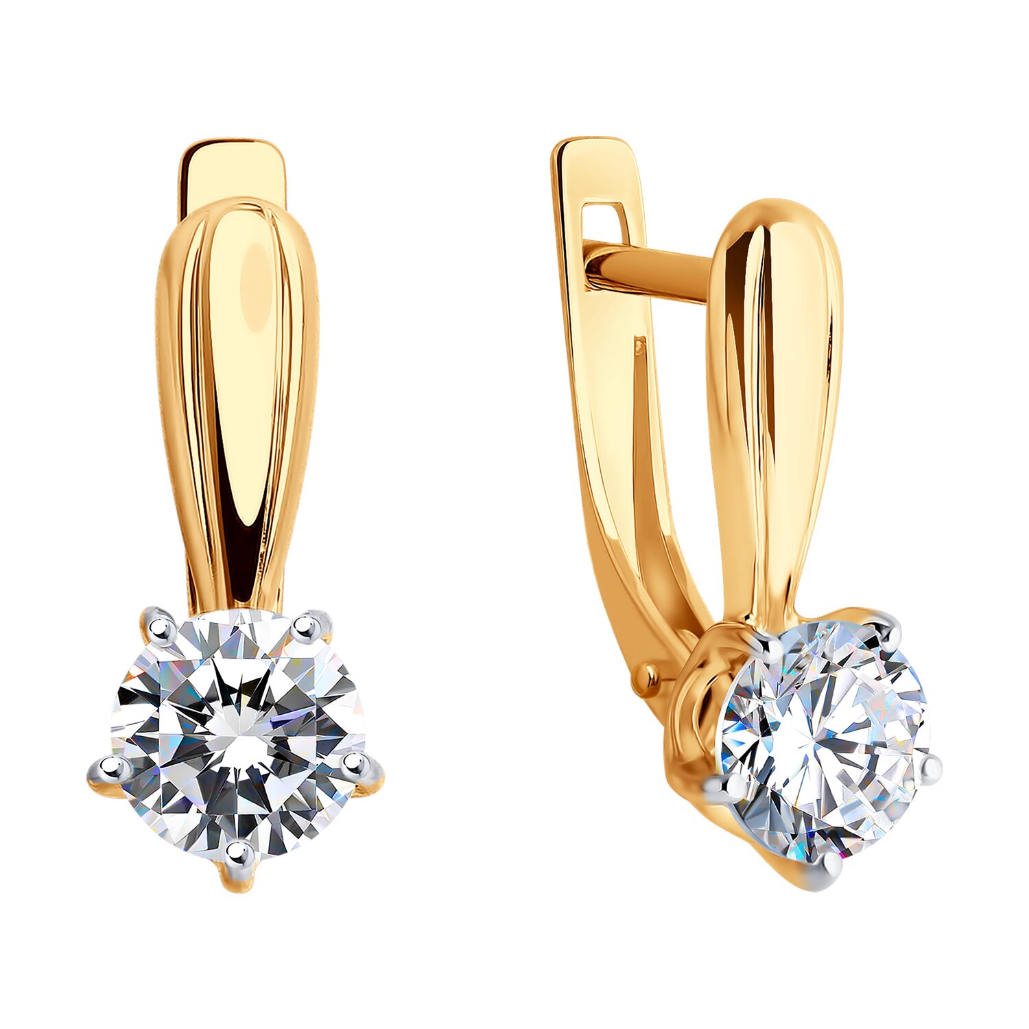 Серьги Sokolov из золота с фианитами - image 2