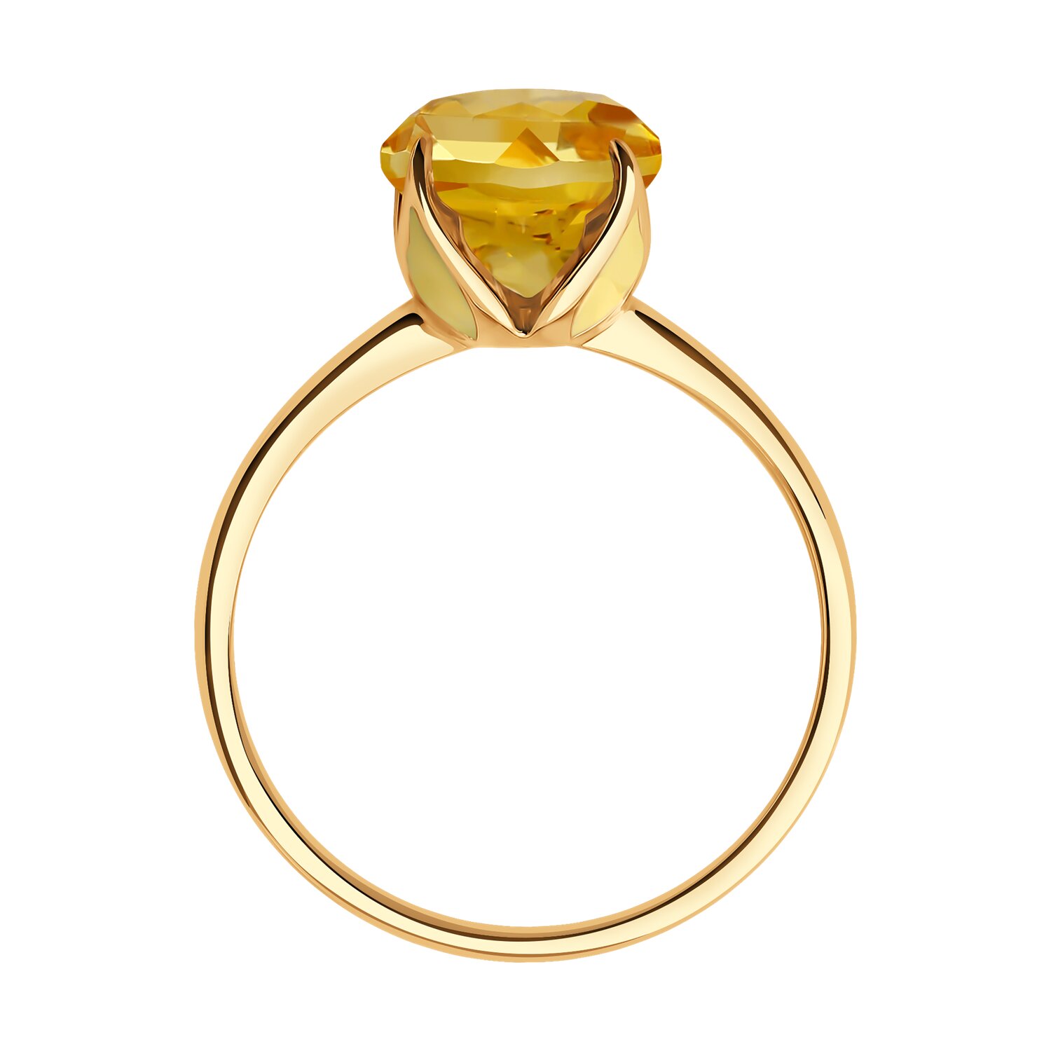 Кольцо Sokolov из золота с цитрином и эмалью - image 2