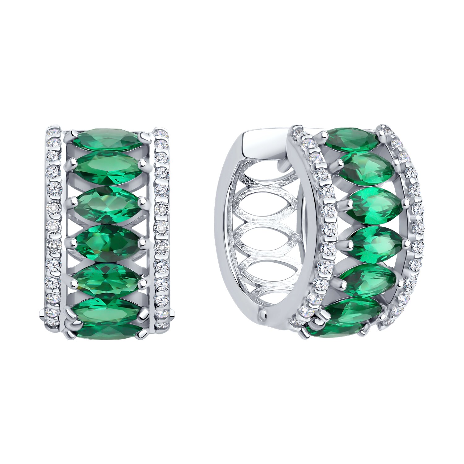 Cercei Sokolov din argint cu sitale si zirconii - image 2