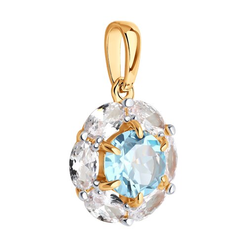 Подвеска Sokolov из золота с топазом и фианитами - image 2