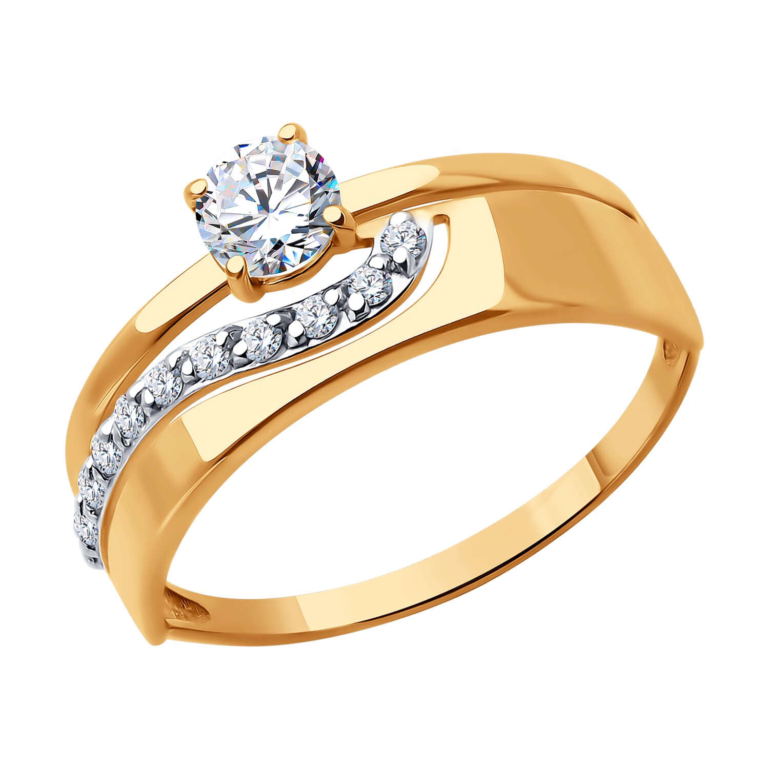 Кольцо Sokolov из золота с фианитами