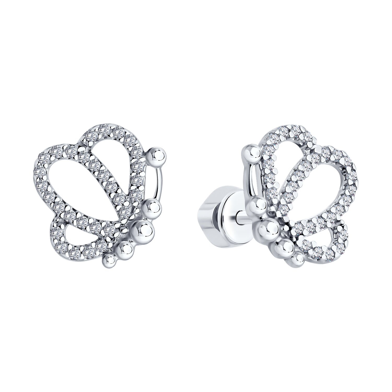 Cercei Sokolov din argint cu zirconii - image 2