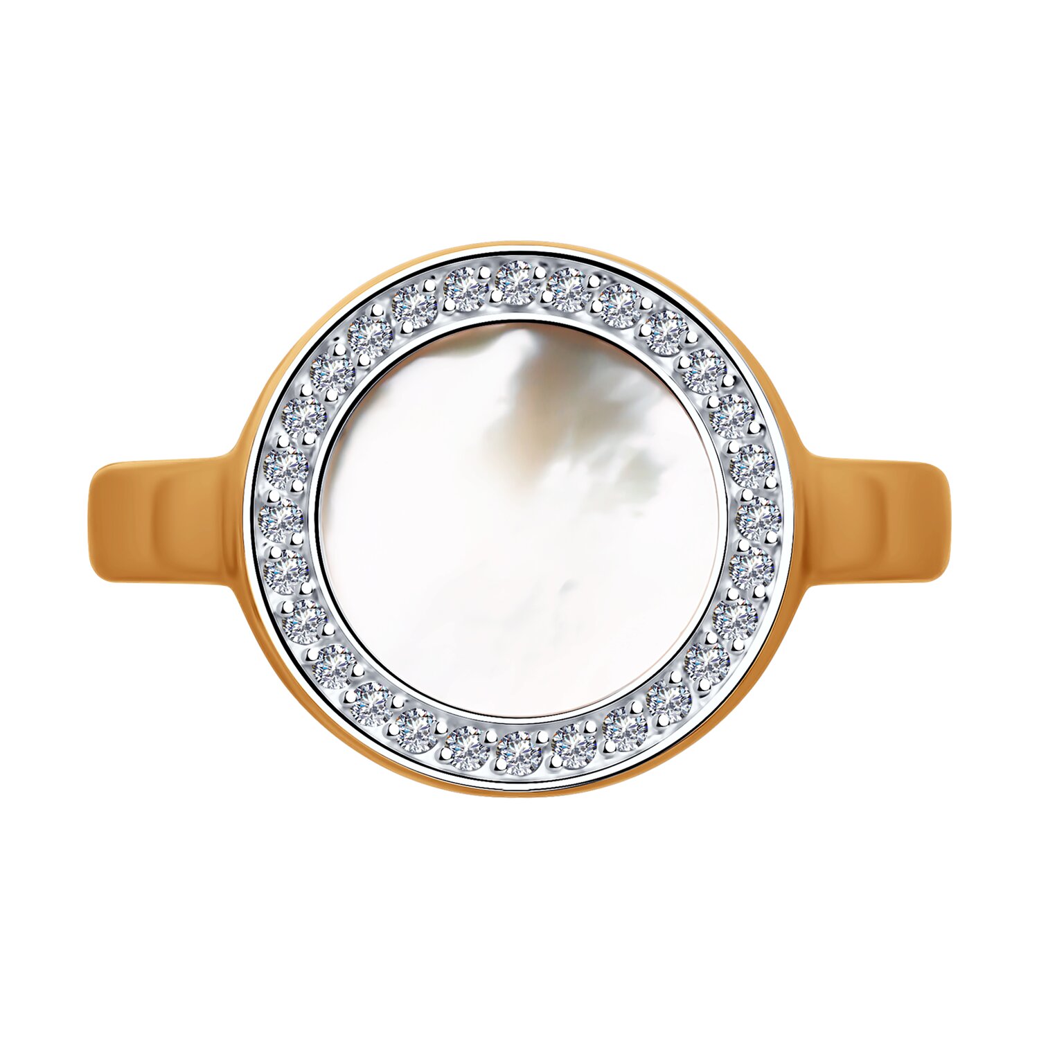 Кольцо Sokolov из золота с перламутром и фианитами - image 2