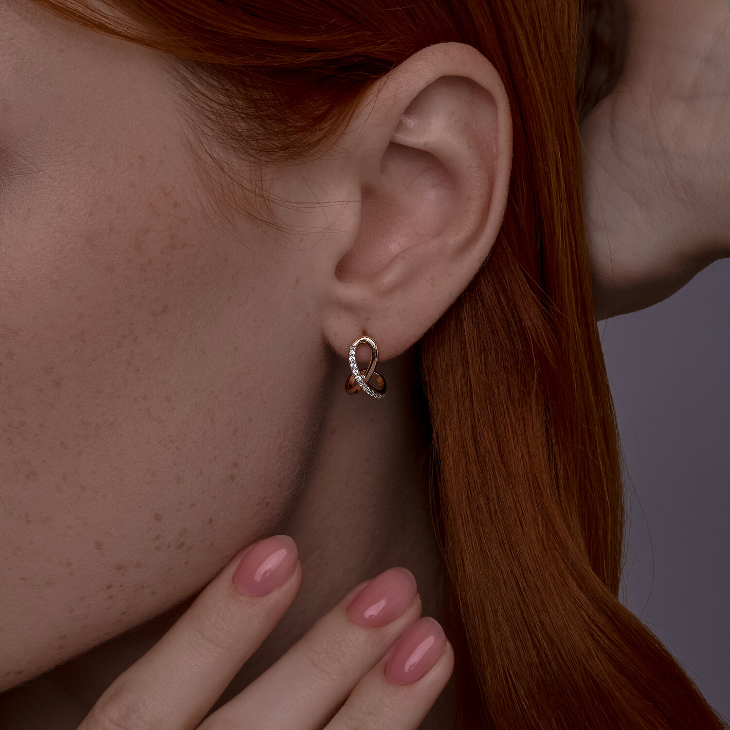 Cercei Sokolov din aur cu zirconii - image 3